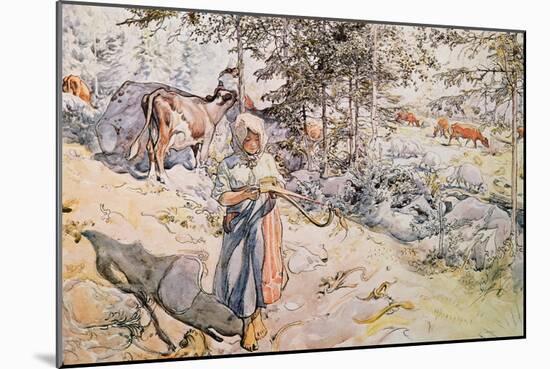 Young Girl Weaving, 1905-Carl Larsson-Mounted Giclee Print