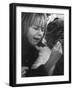Young Girl Weeping, The Beatles' Fan Clutches Tuft of Grass on Which Ringo Had Walked On-Bill Ray-Framed Photographic Print