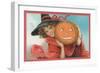 Young Girl Witch with Jack O'Lantern-null-Framed Art Print