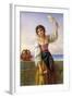 Young Girl with a Distaff-Joseph Bouvier-Framed Giclee Print