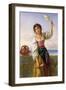 Young Girl with a Distaff-Joseph Bouvier-Framed Giclee Print