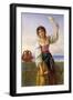 Young Girl with a Distaff-Joseph Bouvier-Framed Giclee Print