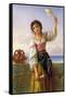 Young Girl with a Distaff-Joseph Bouvier-Framed Stretched Canvas