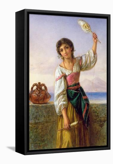 Young Girl with a Distaff-Joseph Bouvier-Framed Stretched Canvas