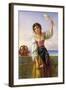 Young Girl with a Distaff-Joseph Bouvier-Framed Giclee Print