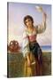 Young Girl with a Distaff-Joseph Bouvier-Stretched Canvas