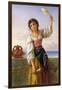 Young Girl with a Distaff-Joseph Bouvier-Framed Giclee Print