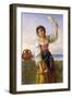 Young Girl with a Distaff-Joseph Bouvier-Framed Giclee Print