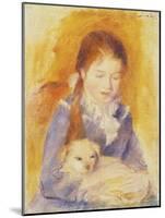 Young Girl with a Dog, C.1875-Pierre-Auguste Renoir-Mounted Giclee Print
