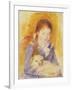 Young Girl with a Dog, C.1875-Pierre-Auguste Renoir-Framed Giclee Print