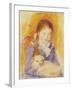 Young Girl with a Dog, C.1875-Pierre-Auguste Renoir-Framed Giclee Print