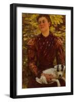 Young Girl With a Dog-Henry Herbert La Thangue-Framed Giclee Print