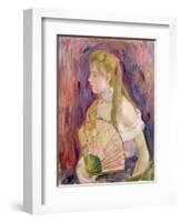 Young Girl with a Fan, 1893-Berthe Morisot-Framed Giclee Print