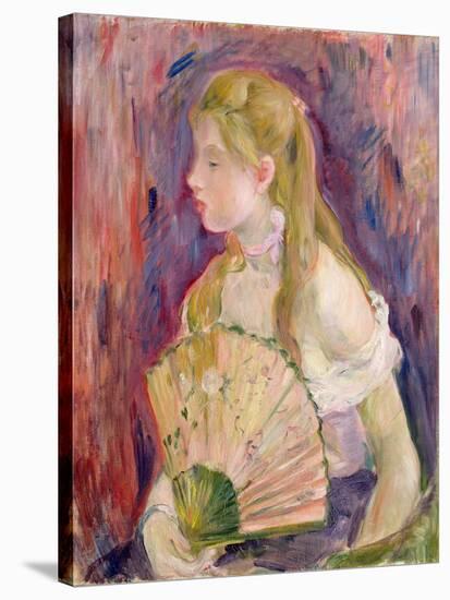 Young Girl with a Fan, 1893-Berthe Morisot-Stretched Canvas