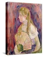 Young Girl with a Fan, 1893-Berthe Morisot-Stretched Canvas