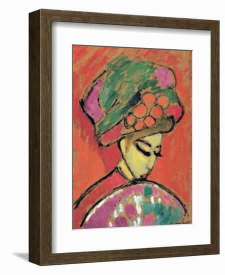 Young Girl with a Flowered Hat-Alexej Von Jawlensky-Framed Giclee Print