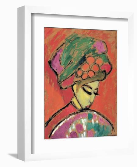 Young Girl with a Flowered Hat-Alexej Von Jawlensky-Framed Giclee Print