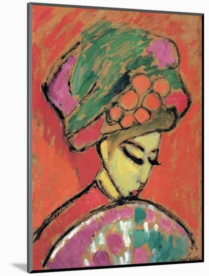 Young Girl with a Flowered Hat-Alexej Von Jawlensky-Mounted Giclee Print