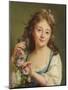 Young Girl with a Garland of Roses-Antoine Vestier-Mounted Giclee Print