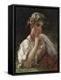 Young Girl with a Garland-Firs Sergeevich Zhuravlev-Framed Stretched Canvas