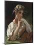 Young Girl with a Garland-Firs Sergeevich Zhuravlev-Mounted Giclee Print