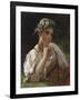 Young Girl with a Garland-Firs Sergeevich Zhuravlev-Framed Giclee Print