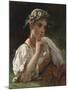 Young Girl with a Garland-Firs Sergeevich Zhuravlev-Mounted Giclee Print