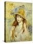 Young Girl with a Hat, 1884-Pierre-Auguste Renoir-Stretched Canvas