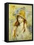 Young Girl with a Hat, 1884-Pierre-Auguste Renoir-Framed Stretched Canvas