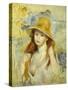 Young Girl with a Hat, 1884-Pierre-Auguste Renoir-Stretched Canvas