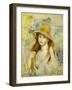 Young Girl with a Hat, 1884-Pierre-Auguste Renoir-Framed Giclee Print