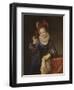 Young Girl with a Mask (Oil on Canvas)-Jean Raoux-Framed Giclee Print