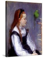 Young Girl with a Parrot, C.1873-Berthe Morisot-Stretched Canvas