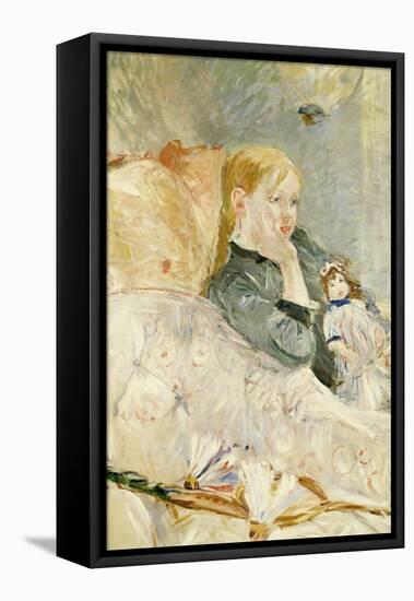 Young Girl with a Puppet-Berthe Morisot-Framed Stretched Canvas