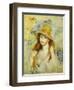 Young Girl with a Straw Hat, 1884-Pierre-Auguste Renoir-Framed Giclee Print