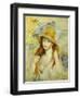 Young Girl with a Straw Hat, 1884-Pierre-Auguste Renoir-Framed Giclee Print