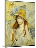 Young Girl with a Straw Hat, 1884-Pierre-Auguste Renoir-Mounted Giclee Print