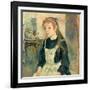 Young Girl with an Apron. Dated: 1891. Dimensions: overall: 65 x 54.6 cm (25 9/16 x 21 1/2 in.) ...-Berthe Morisot-Framed Premium Giclee Print