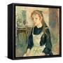 Young Girl with an Apron. Dated: 1891. Dimensions: overall: 65 x 54.6 cm (25 9/16 x 21 1/2 in.) ...-Berthe Morisot-Framed Stretched Canvas