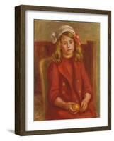 Young Girl with an Orange (Fillette a l'orange). 1911-Pierre-Auguste Renoir-Framed Giclee Print