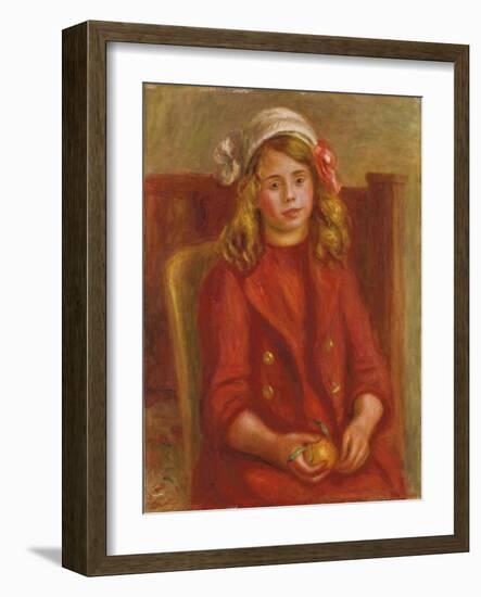 Young Girl with an Orange (Fillette a l'orange). 1911-Pierre-Auguste Renoir-Framed Giclee Print