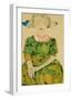 Young Girl with Blue Ribbon, 1911-Egon Schiele-Framed Giclee Print