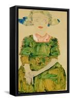 Young Girl with Blue Ribbon, 1911-Egon Schiele-Framed Stretched Canvas
