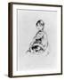 Young Girl with Cat, 1889 (Drypoint)-Berthe Morisot-Framed Giclee Print