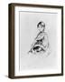 Young Girl with Cat, 1889 (Drypoint)-Berthe Morisot-Framed Giclee Print