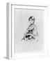 Young Girl with Cat, 1889 (Drypoint)-Berthe Morisot-Framed Giclee Print