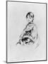 Young Girl with Cat, 1889 (Drypoint)-Berthe Morisot-Mounted Giclee Print
