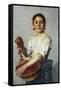 Young Girl with Cherries-Cesare Viazzi-Framed Stretched Canvas