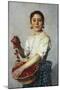 Young Girl with Cherries-Cesare Viazzi-Mounted Giclee Print