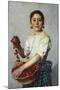 Young Girl with Cherries-Cesare Viazzi-Mounted Giclee Print